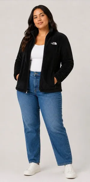 The North Face Osito Fuzzy Women's Windbreaker Jacket, Medium Black thumbnail 1