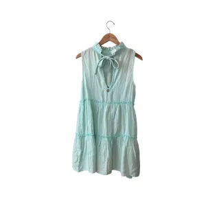 Simply Southern‎ Seafoam Green Cotton Gauze Tiered Ruffle Mini Dress Small NWT thumbnail 2