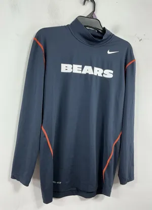 Womans Excellent NFL Nike Dri fit Long Sleeve Training Shirt Bears XL Navy thumbnail 1
