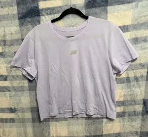 New Balance Light Blue Athletic Crop T-Shirt XL thumbnail 1