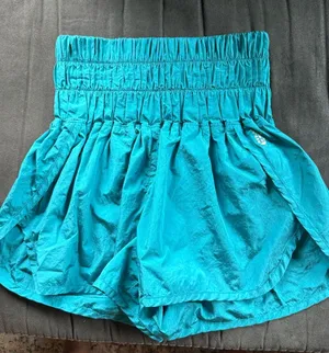 FP Movement by Free People Teal High-Waist Smocked Skort Shorts thumbnail 1