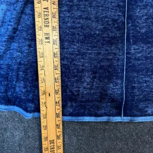 Habitat Clothes To Live In Blue Burnout Cotton V-Neck Top 3/4 Sleeve L Boho thumbnail 5