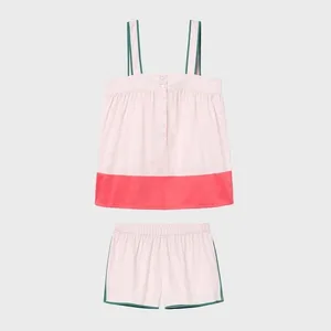 Lake Pajamas Color Block Tank Loungewear Set Guava Medium thumbnail 5