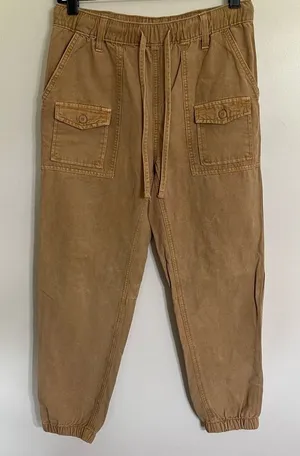 Aerie Women's‎ Cargo Jogger Pants Size XS Tan Beige Casual Drawstring Oversized thumbnail 1