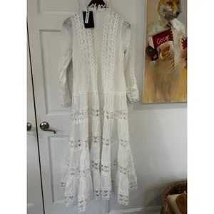 NWT NEW Layered With Love Lindsey Maxi Dress White Lace Small MSRP $178 thumbnail 7