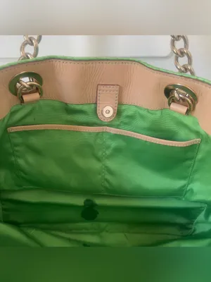Kate Spade Chelsea Market Mini Coal Straw and Leather Chain Handle Tote Bag thumbnail 4