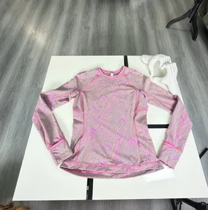 Lululemon Swiftly Tech Long Sleeve Crew Shirt Chevron Knit Purple Yellow Size 6 thumbnail 11