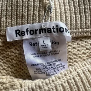 NWT Reformation charlotte cotton shorts Birch large thumbnail 4