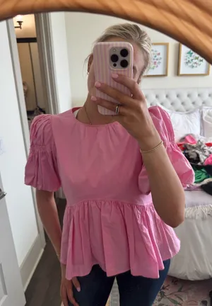 Pink Babydoll Blouse thumbnail 1