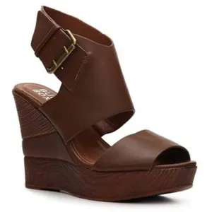Bull Boxer Strappy Wedge Platform Heels Brown Size 8 thumbnail 1