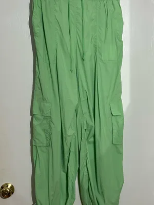 NWT Anthropologie Mint Green Cargo Drawstring Joggers Daily Practice thumbnail 6