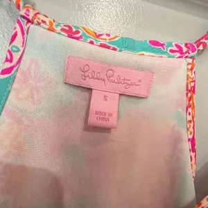Lilly Pulitzer 100% Silk Small Mid Thigh Pink Seashell Border Print Shift Dress thumbnail 5