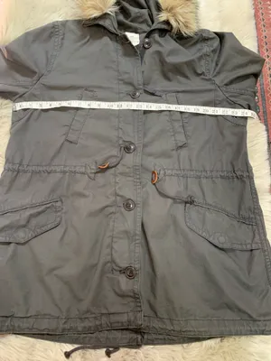 GAP Grey Fur Trim Parka Flint Grey XL thumbnail 7