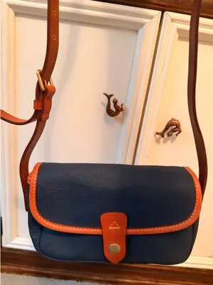 Dooney & Bourke Crossbody Bag Women Small Navy All Weather Leather Vintage Purse thumbnail 1