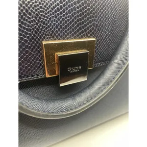 Dune London Navy Blue Structured Satchel Handbag Gold Hardware Women's Purse thumbnail 7