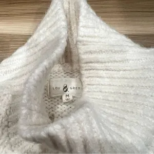 Lou & Grey Knit White Sweater Women’s Medium thumbnail 3