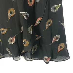 Madewell Black Poppy Wrap Long Sleeve‎ Peacock Mini Dress 6 thumbnail 5