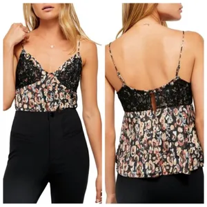 NWT Free People Little Dreams Printed Lace Camisole thumbnail 2