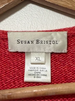 Susan Bristol Vintage Lemon Knit Cardigan Sweater Size Large XL Vtg thumbnail 3