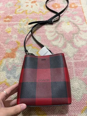 NWT Coach Mini Town Bucket Bag Black/1941 Red Buffalo Plaid Crossbody thumbnail 5