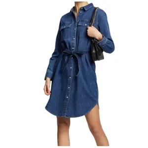 J.CREW Denim shirtdress with tie belt Size 6 thumbnail 5
