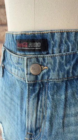 Aeropostale x Coca-Cola | Distressed Denim Graphic Shorts | Size 10 thumbnail 2
