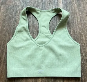 Set Active Green Ribbed Sports Bra thumbnail 1