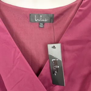 Lulus Lost in the Moment Burgundy Purple Chiffon Maxi Dress Formal 1XL NWT thumbnail 7