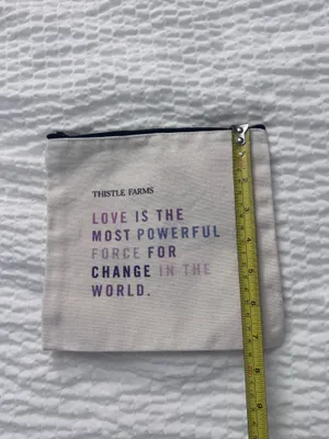 Thistle Farms Canvas Zip Pouch Cream NWOT thumbnail 3