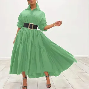 Women’s Lightweight Long Sleeve Loose Maxi Bohemian Ruffle Hem Dress Size M NEW thumbnail 2