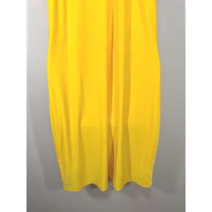 Kensie Yellow Halter‎ Dress Gold Chain Neckline Draped Layered Mini Size 2 thumbnail 6