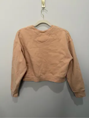 Girlfriend Collective Tan Cropped Crewneck Sweatshirt‎ Size Medium thumbnail 3