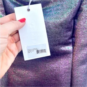 Likely Lurex‎ Haley Metallic Purple Iridescent Mini Cocktail Dress Revolve 4 thumbnail 9