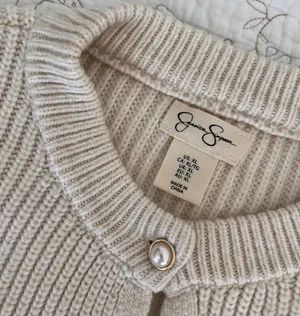 Cream button up sweater thumbnail 3