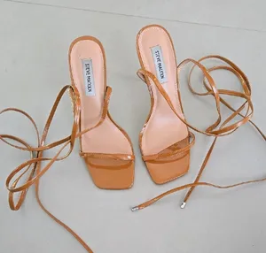 New Steve Madden Tan Block Heel Sandals thumbnail 1