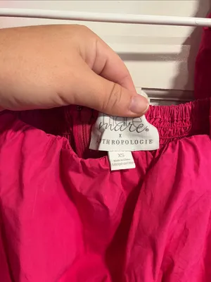 Mare mare x Anthropologie Hot Pink Puff Sleeve Romper Size XS thumbnail 4