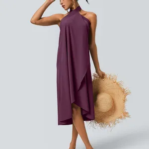 Halara Breezeful High Waisted Convertible Midi Skirt Dress Size Large Burgundy thumbnail 2