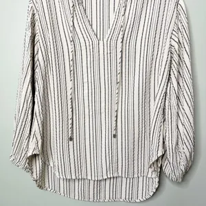 Free People Rhythm Of The Night Striped Tunic Top Ivory Black Women’s Size Small thumbnail 11