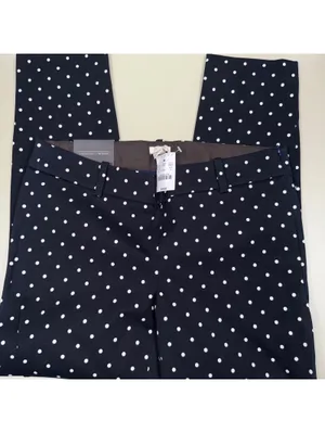 J.Crew Winnie City Fit Women’s Navy White Polka Dot Ankle Pants Size 6 NWT thumbnail 4