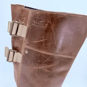 Sorel Women's Brown Leather Slimpack Li Tall Riding Boots Size 7 thumbnail 2