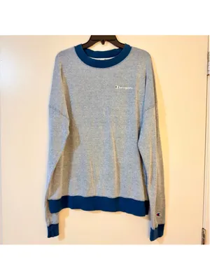 Champion Women's Teal & White Striped Long Sleeve Sweatshirt - Size XL - b13 thumbnail 11