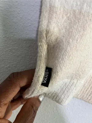 Vans Women's Cream Checkered Knit Tank Top M thumbnail 6