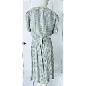 Vintage 90s Jessica Howard Gingham Dress Set Cottagecore Prairie 2pc Size 14 thumbnail 3