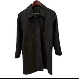 Lucky Brand Vintage Inspired Black Trench Coat Lined Single Breasted M thumbnail 3