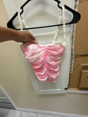 Edikted Pink Ruched Corset Top Size XS thumbnail 2