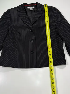 Judith Hart Women's Black Pinstripe Tailored Blazer - Classic Office Blazer thumbnail 3