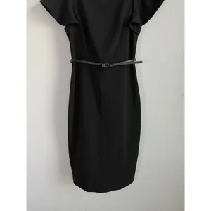 Calvin Klein Black Dress Women's Size 6 Cap Sleeves Empire Waist Gold Zip‎ Back thumbnail 5