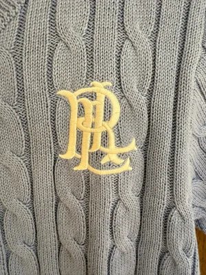 Lauren Ralph Lauren Baby Blue Cable-Knit Crewneck Sweater Size Mcß thumbnail 3