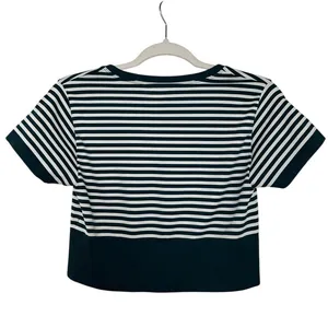 OFFLINE by Aerie Women's Green And White Striped Seamless Cropped T-Shirt Size M thumbnail 4