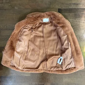 Zara outerwear soft brown fluffy faux fur coat jacket thumbnail 8